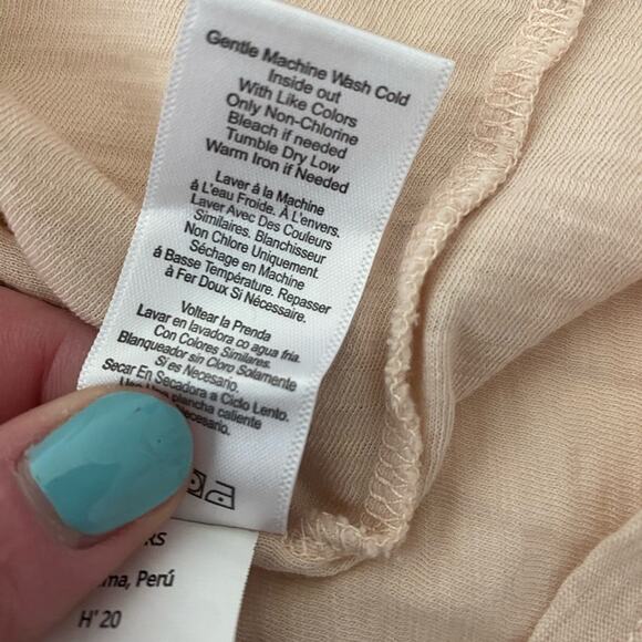 NATION LTD KELSEY RUFFLED ROMANCE TEE Antique Long Sleeve V Neck Small - Picture 14 of 16